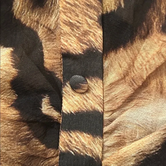 Dolce & Gabbana Sheer Silk Tiger-Print Bow Chiffon Blouse (Size Approx S) RARE - Picture 8 of 11
